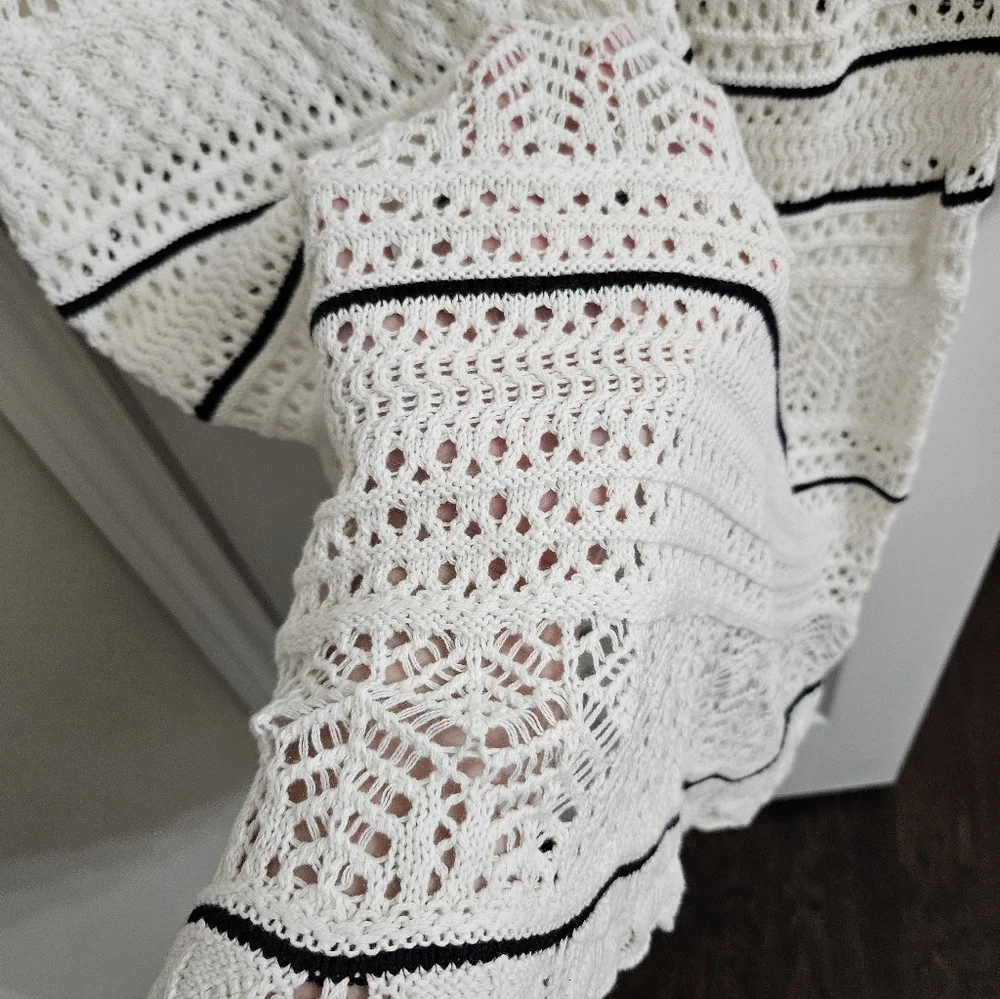 Abercrombie Black And White Crochet Maxi Dress